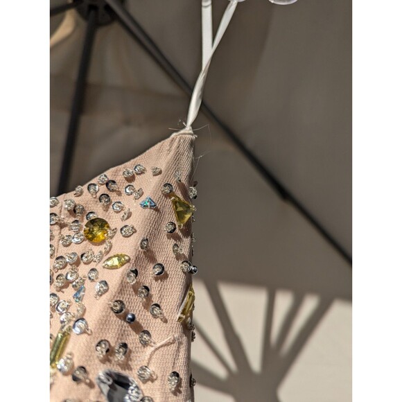 Prom Dress: Strapless, White W/ Gold Sz 10 Royal Queen Collection - Picture 13 of 16